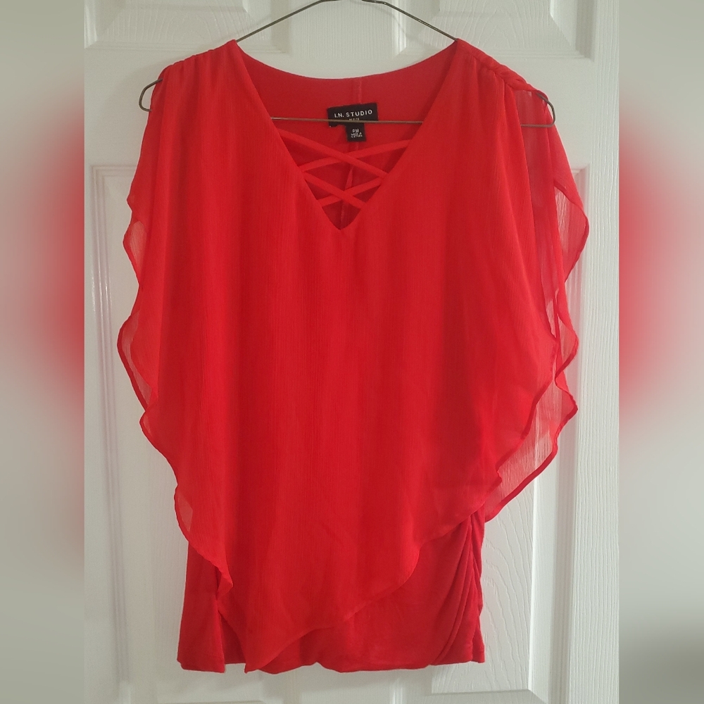 I.N. Studio Red Blouse
